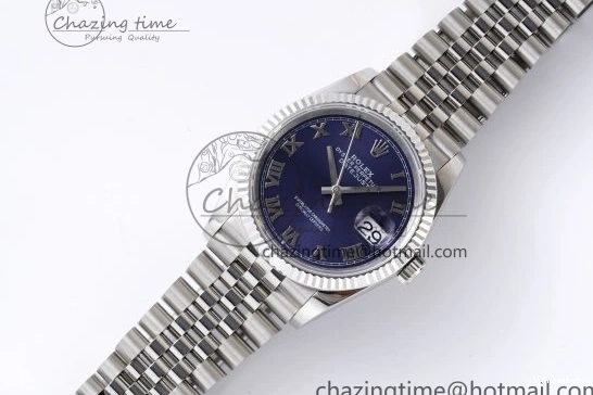 Steel Dial JDF on 904L DateJust 36 Markers V2 SS Bracelet Blue Jubilee 126234 Roman 1230